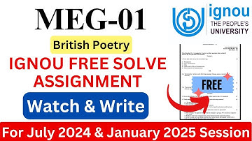 IGNOU MEG-01 Solve Assignment 2024-2025 Download | IGNOU Free Assignment Download 2025 | #ignou