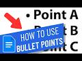 How to Use Bullets on Google Docs