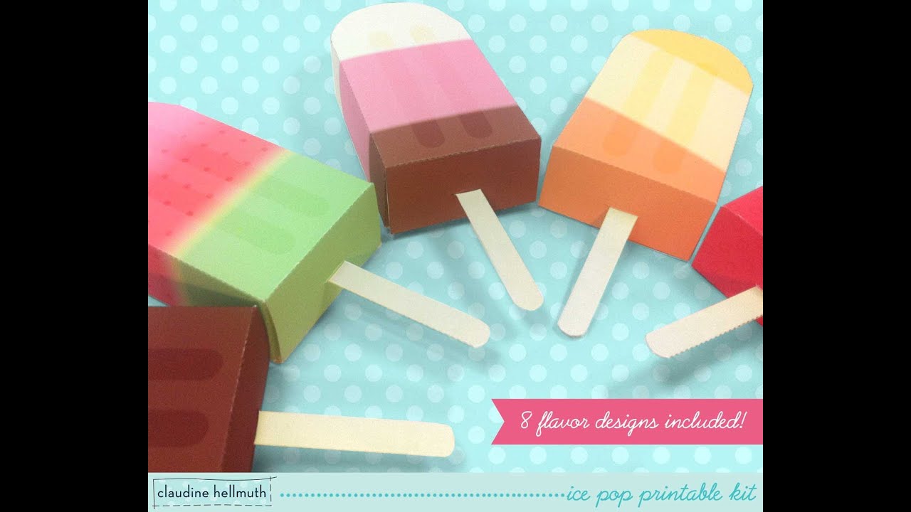 Make a paper ice pop - popsicle - gift card and favor box 
