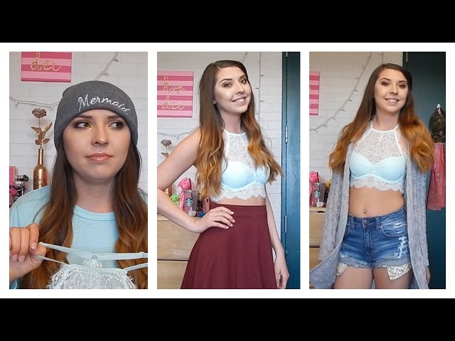 NEW Victoria's Secret PINK Eyelash Lace High-Neck Bralette! (Try On) 