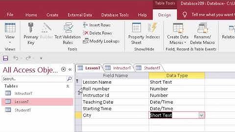 Relational Database Management System in Microsoft Access in hindi and english