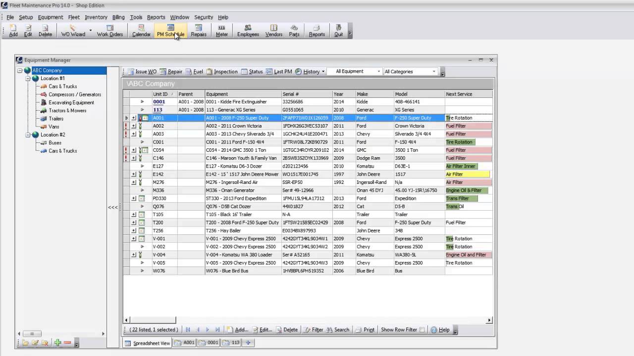 fleet maintenance pro version 14 new features youtube excel fleet service