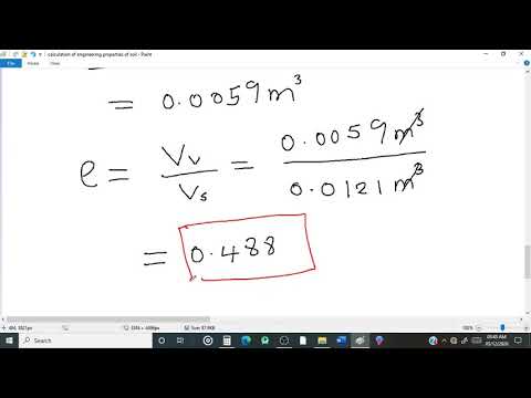 Calculation of void ratio, degree of saturation and moisture content part 1