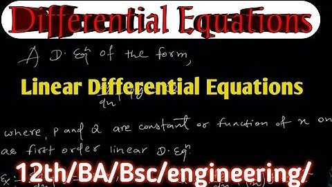 Differential equations: linear Differential Equations|@ZeroplusanythingMathematics 