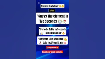 "Know Your elements! 🌍🔬| Periodic table fun Facts" #dailyquizzone #PeriodicTable#chemistryquiz #quiz