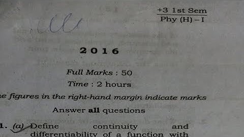 Physics Honours Paper-1 Question 2016 l +3 First Semester Sambalpur University l Phy-1 Hon l