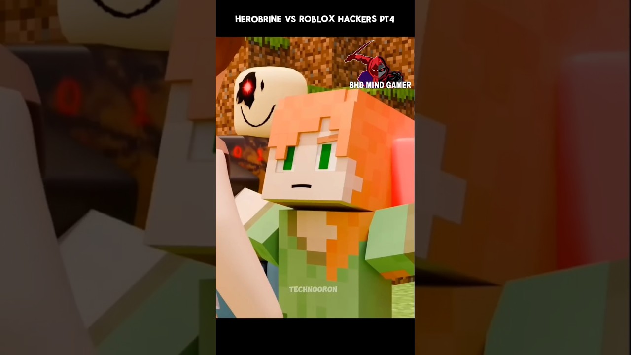 Herobrine vs Roblox Hackers PT.4 🔥#minecraftshorts