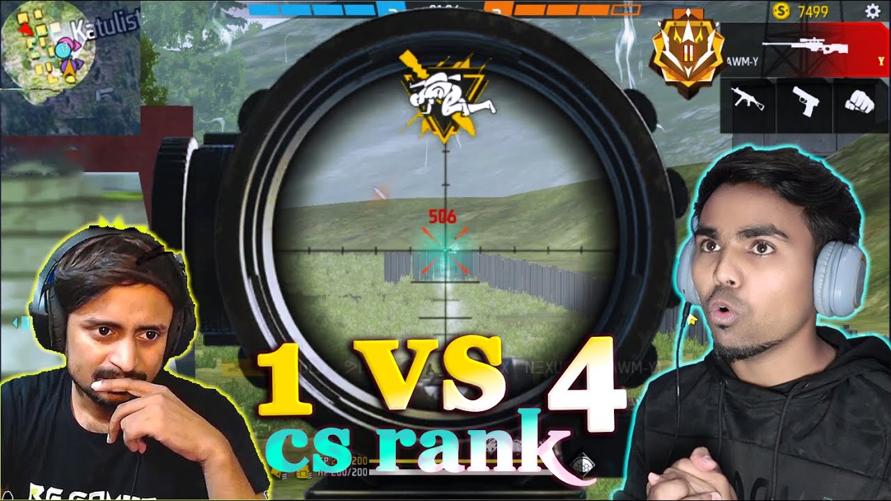 1 VS 4 cs rank push grand master player || adlix live || - YouTube