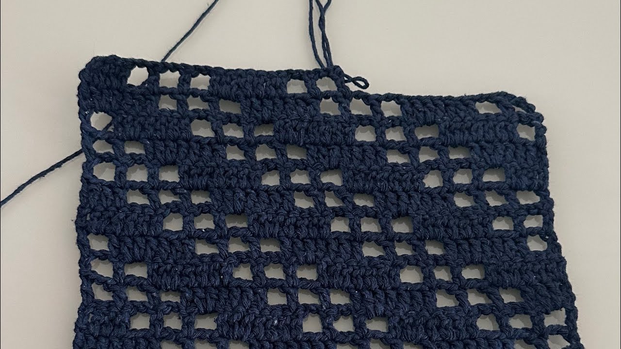 Base de crochê MARINHO retangular aula passo a passo completa