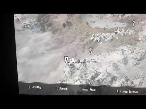 Skyrim Special Edition: Ordinator mod: The location of the 5 Wild Shrines in Skyrim.