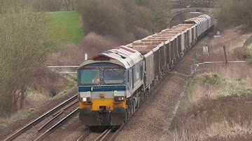 Hanson Class 59 No. 59102 at Fairwood Junction with empty stone train