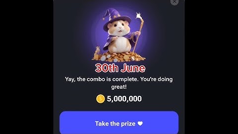 30th June Hamster Kombat Daily Combo Today Free 5 Million Coins