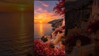 30 Seconds Vacation ☀️ Relaxing Mediterranean Sunset & Beautiful Ocean Views #Shorts #spanishguitar