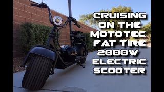 Cruising On The MotoTec 2000w Fat Tire Electric Scooter