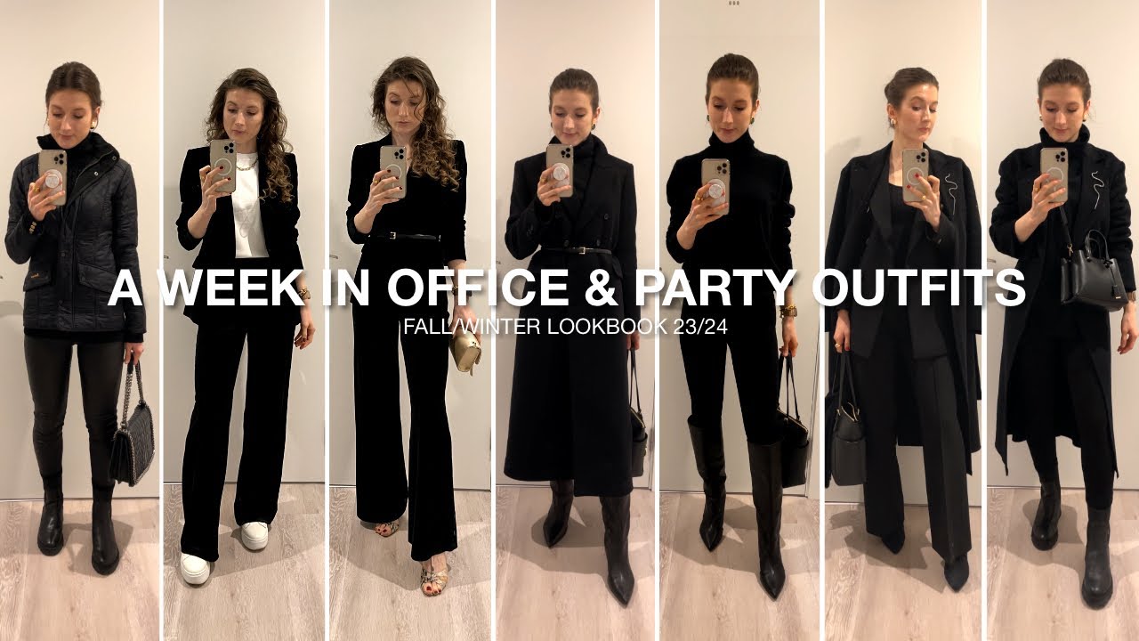 A WEEK IN OFFICE & PARTY OUTFITS | F/W 23/24 LOOKBOOK - YouTube