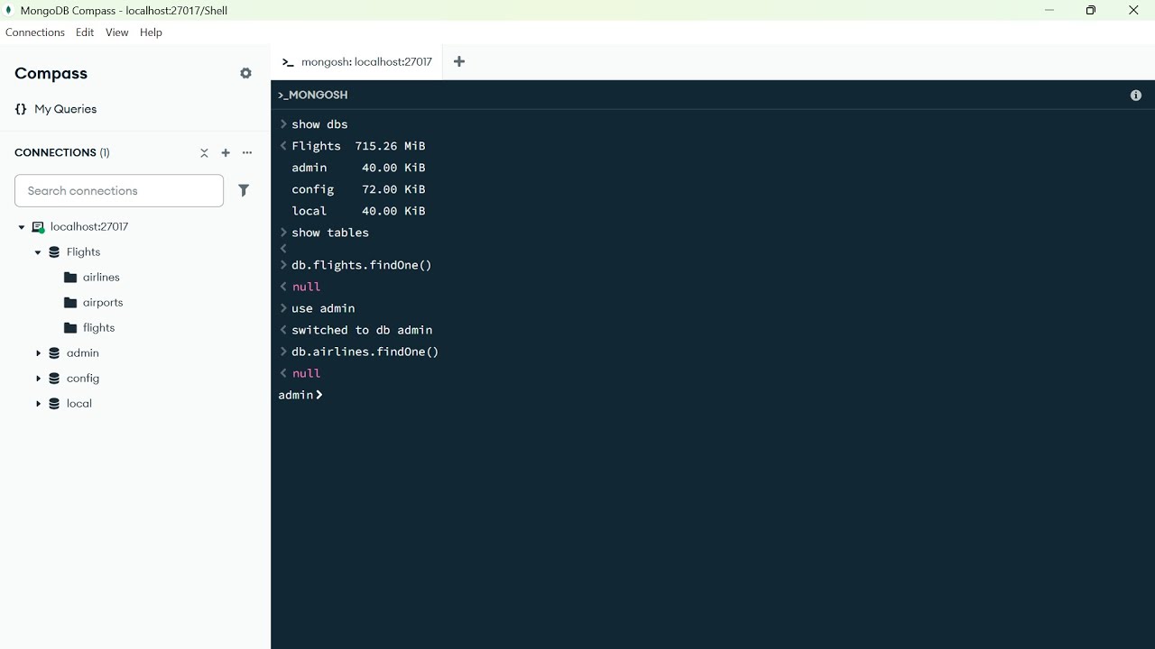How to Open MongoDB Shell in Localhost | Start MongoDB Shell Terminal ...