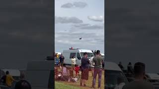 Rafale arrives at Cosford air show in style #automobile #airplane #aviation #fighterjet #flight