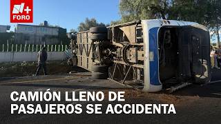 Accident on the Mexico-Pachuca Highway Today: Bus Overturns Heading Toward Mexico City