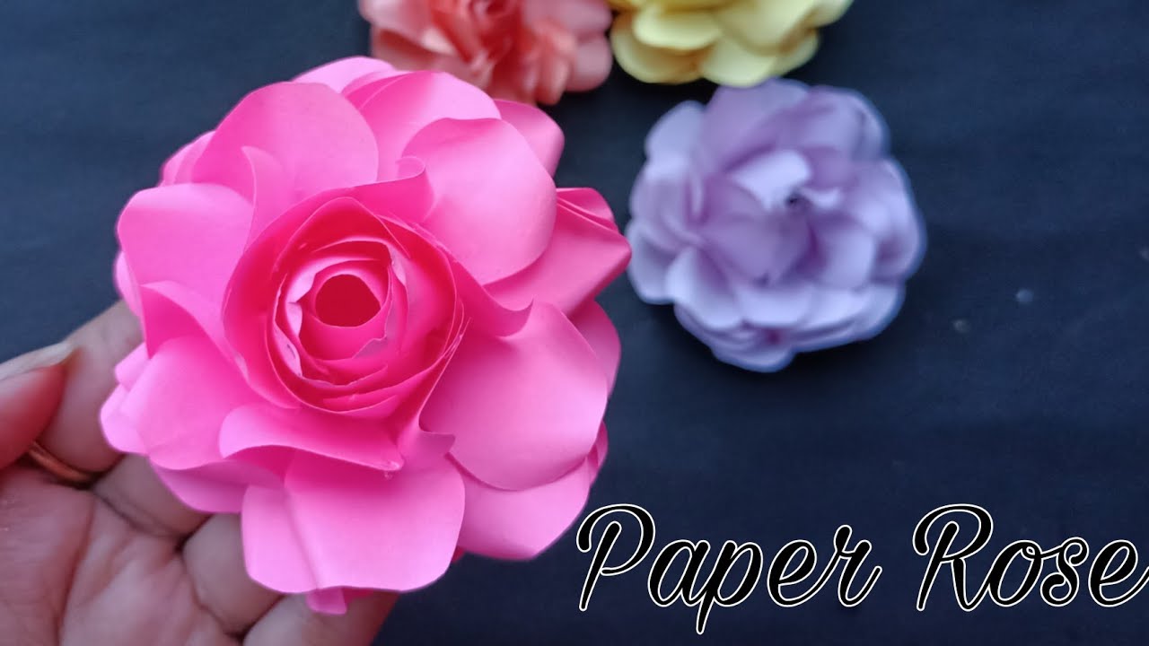 Beautiful Paper Rose Making Easy // Paper Flower // Paper Rose 🌹 - YouTube