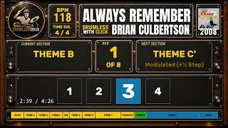 ⏺️ Brian Culbertson - Always Remember (Drumless & Click) | Drum Practice 118 BPM