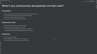 What if you continuously deduplicate test code - Introduction