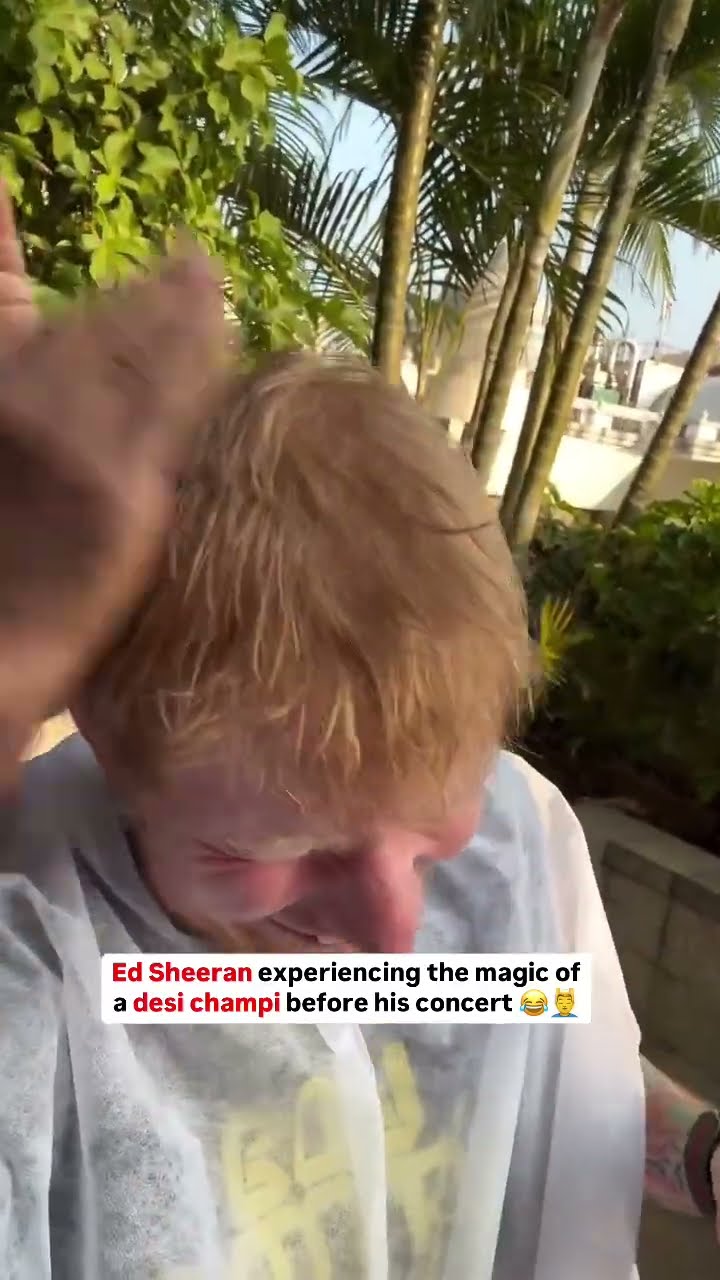 Ed Sheeran gets the ultimate DESI CHAMPI treatment in Chennai just before his concert! ? #shorts