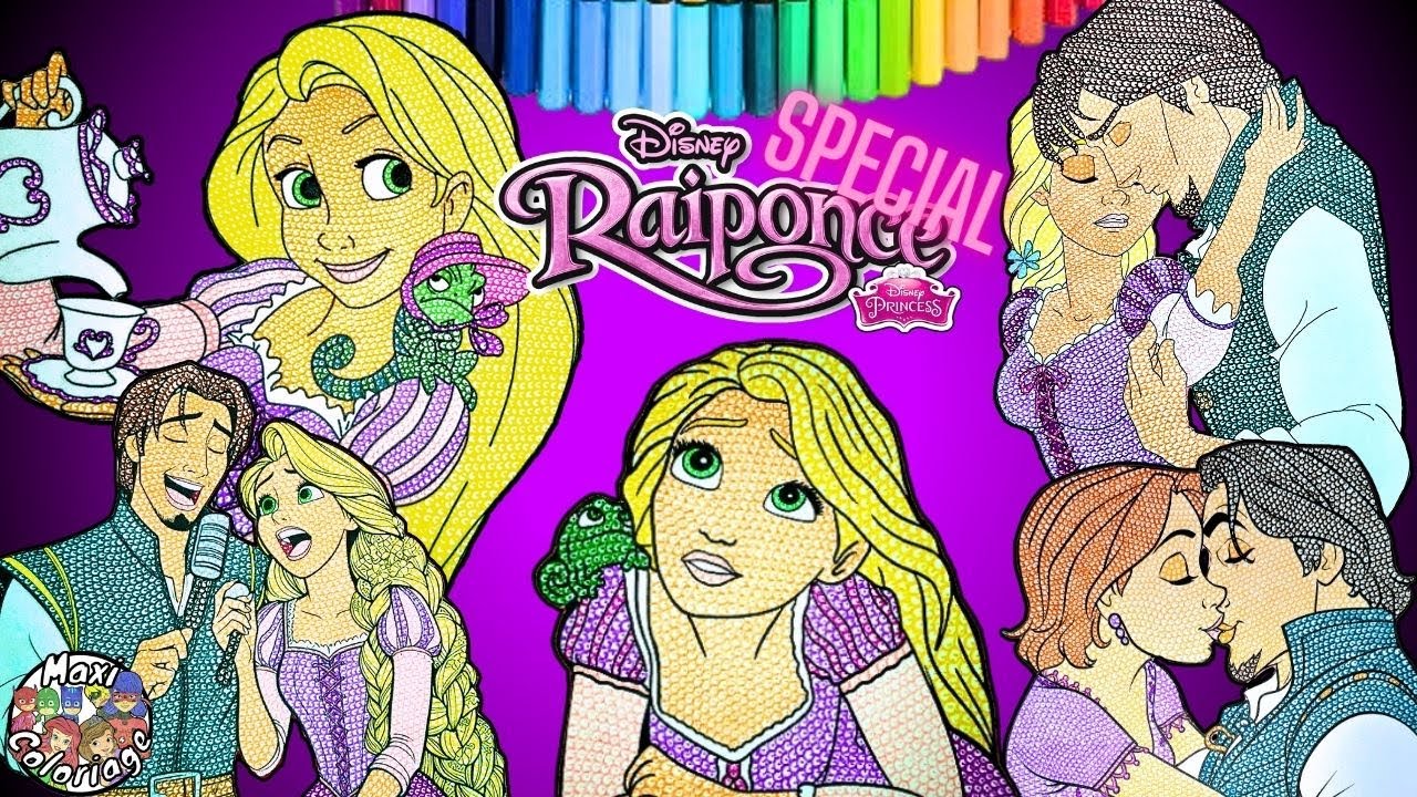 🎨DISNEY PRINCESS COLORING BOOK SPECIAL TANGLED RAPUNZEL-COLORIAGE ORIGINAL ET CRÉATIF DE RAIPONCE🎨