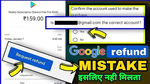 How To Refund Google Play Redeemed Amount | Free Fire Top Up Refund | New technic 2022