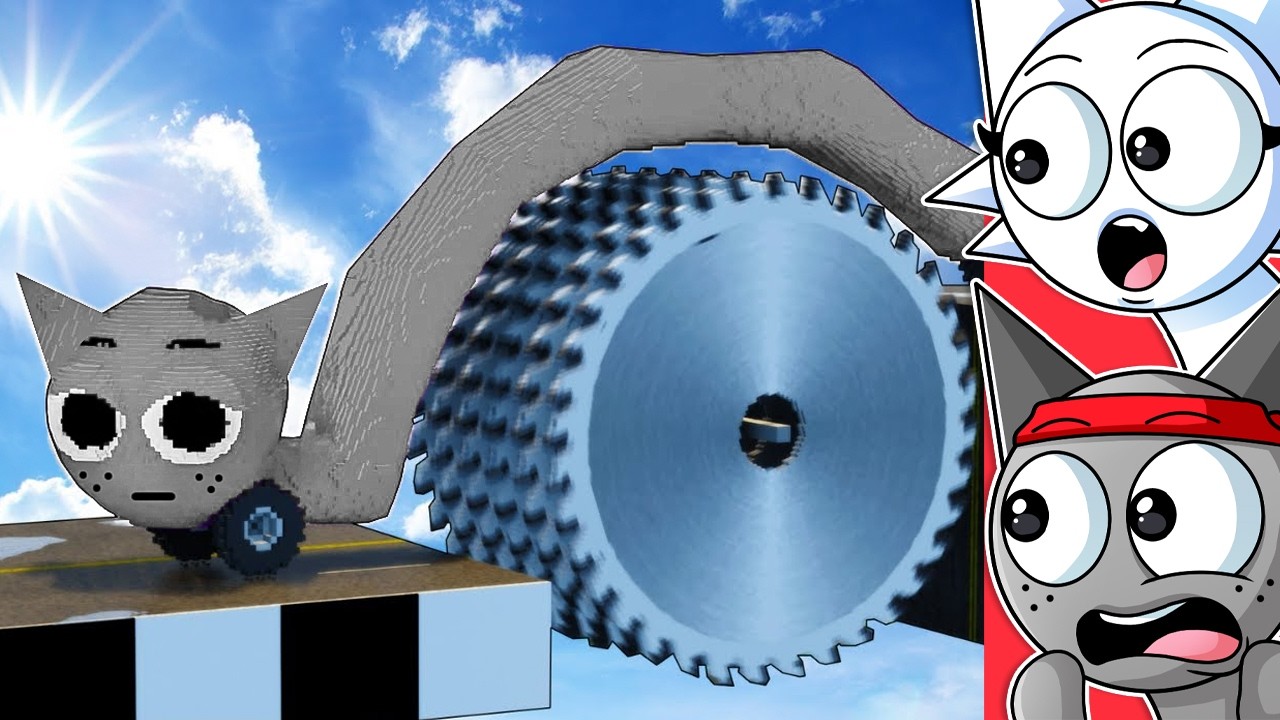 Sprunki Gray vs Trampas de SIERRA GIGANTE! (Animaciones Graciosas)