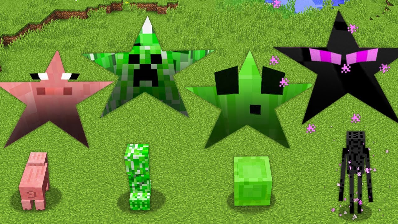 Minecraft ENDERMAN SLIME PIG CREEPER STARS SECRET TUNNELS How to Play ...