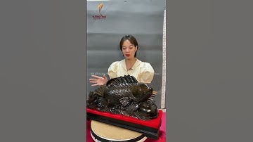 Tượng cá chép phong thủy tài lộc gỗ Mun hoa Lào