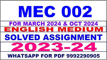mec 2 solved assignment 2023-24 | mec 2 solved assignment in english 2024 | mec 2 2024