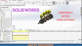 SOLIDWORKS Engine Assembly With Simulation #solidworks #engine #simulation #assemblydesign