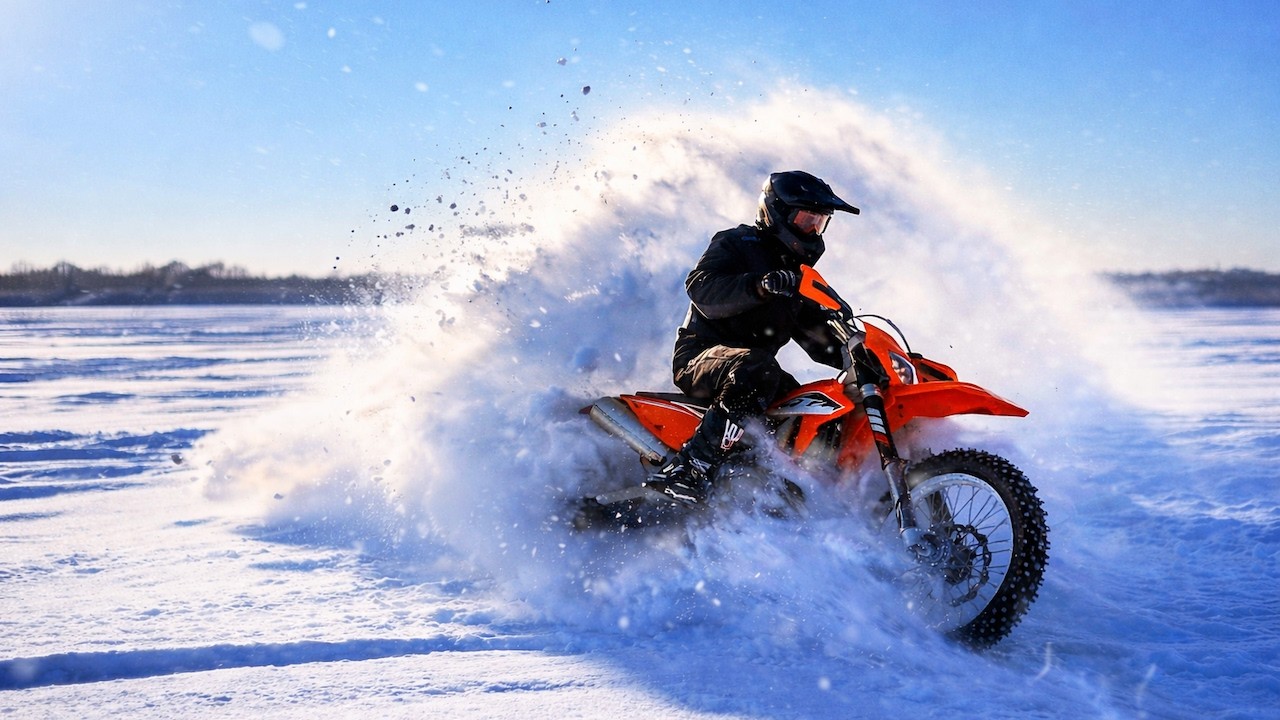 Jeździmy Crossami po Zamarzniętym Jeziorze | KTM EXC 350 na Lodzie