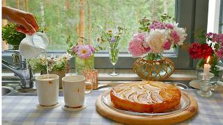 Slow Summer Day in Rural Finland 🌿 Forest Walk, Golden Peach Cake & Cozy Baking | Silent Vlog screenshot 3