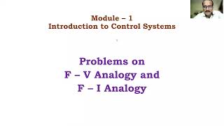 Lecture 5_Control Systems (18EC43) | Problems on Analogous Systems | VTU