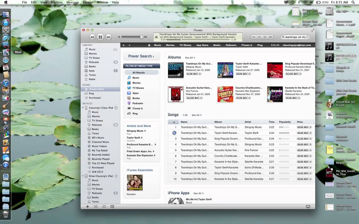 Sending a link to a song on iTunes YouTube