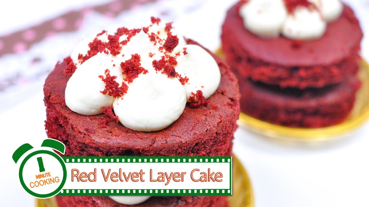 เค้กเรดเวลเวท | Red Velvet Layer Cake | 1 Minute Cooking