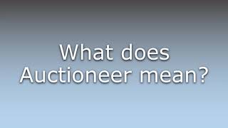 What does Auctioneer mean