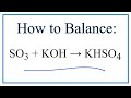 Balancing Chemical Equations