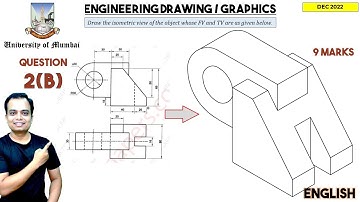Mumbai University | Dec 2022 | Engineering Graphics | PYQ | Q2(b) | Isometric View