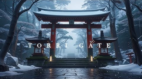 Torii Gate in Winter – Serene Japanese Forest Covered in Snow I Relaxing Ambient Experience [4k]