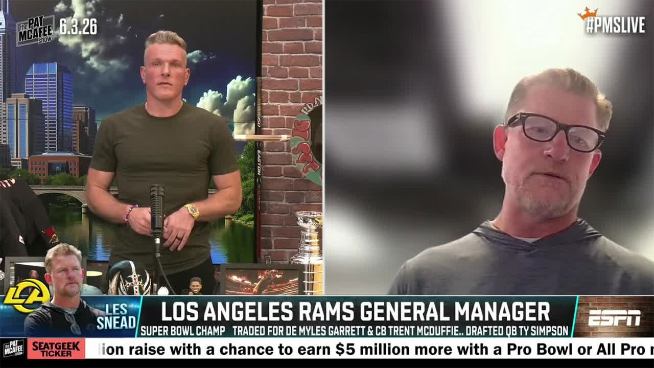 Les Snead breaks down the Rams trading for Myles Garrett π€ | The Pat McAfee Show