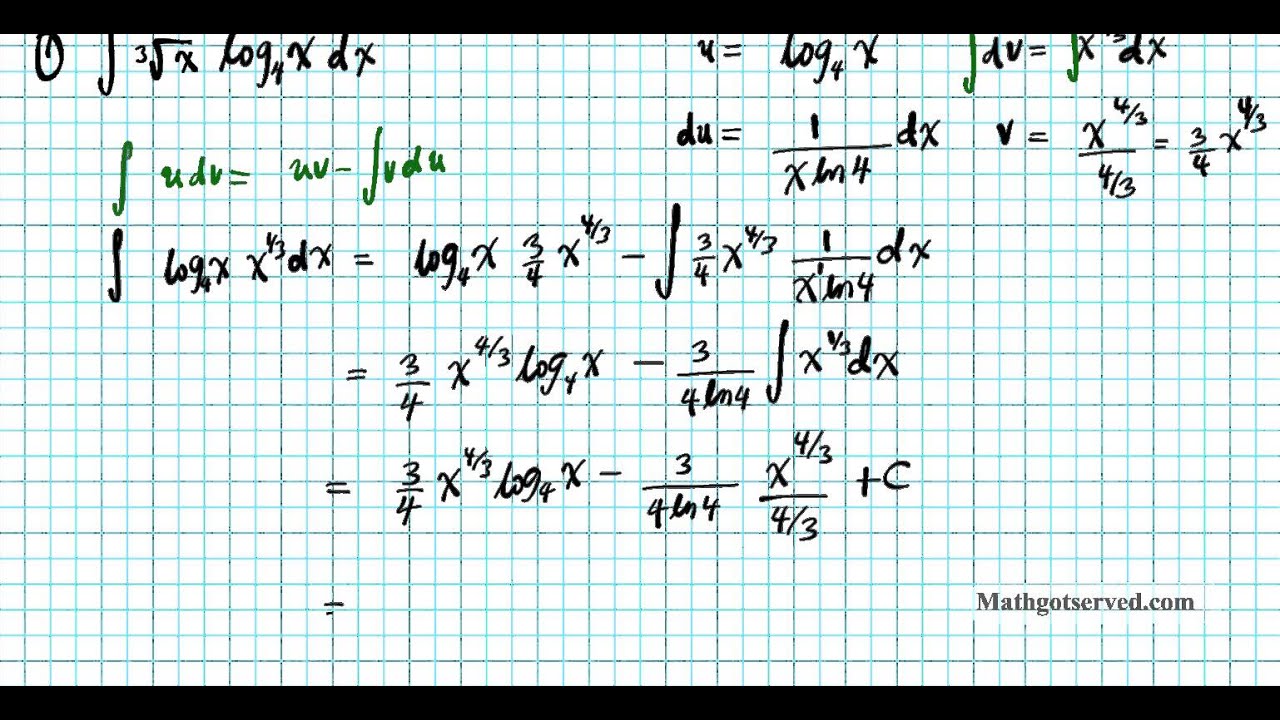 Cu6L3 Integration by parts antidifferentiation YouTube