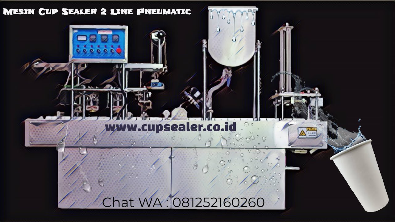 Video Mesin Cup Sealer 2 Line Pneumatic Full Otomatis 2500 cup per jam