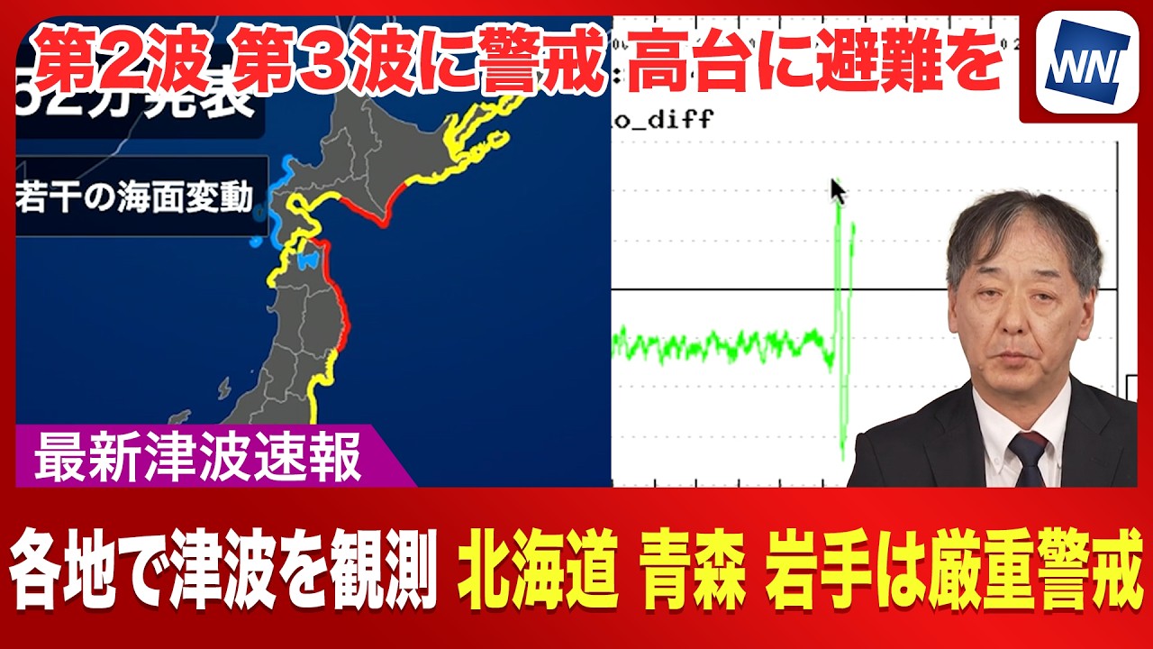 Latest Tsunami Information] Tsunamis observed in various locations