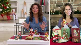 Mr. Christmas Set of 4 Lit Nostalgic Holiday Figures with Gift Bags on QVC screenshot 4