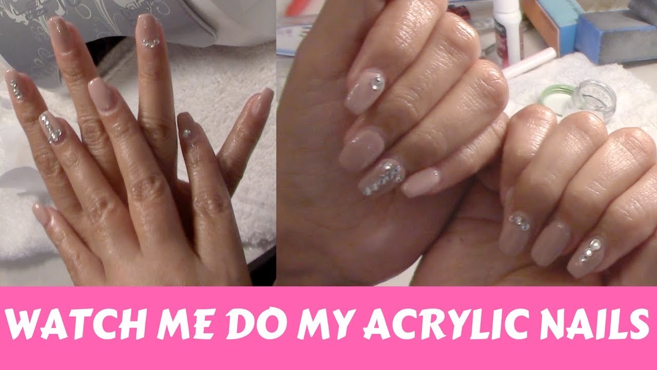 WATCH ME DO MY ACRYLIC NAILS BITTEN NAILS YouTube