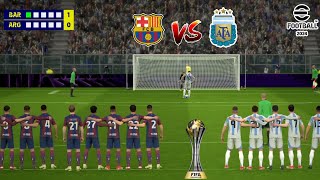 Lewandowski VS Messi ! FC Barcelona VS Argentina !  Penalty shootout ! eFOOTBALL 2024 Mobile ⚽🎮