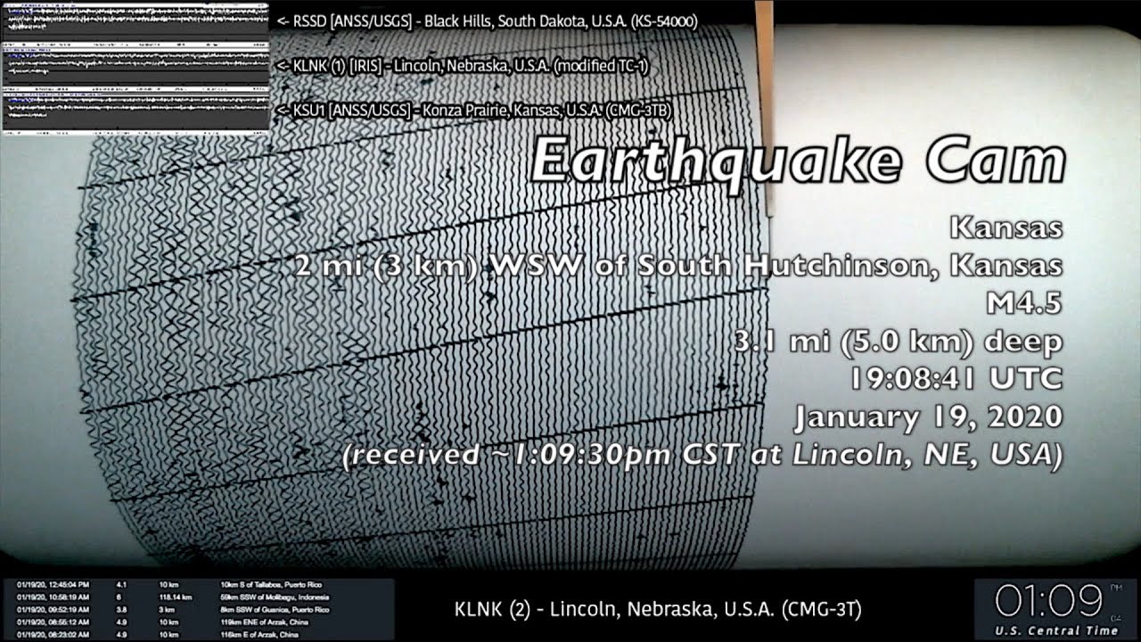 Earthquake Cam South Hutchinson, Kansas M4.5 . 1.19.2020 ( 地震ウェブカメラ